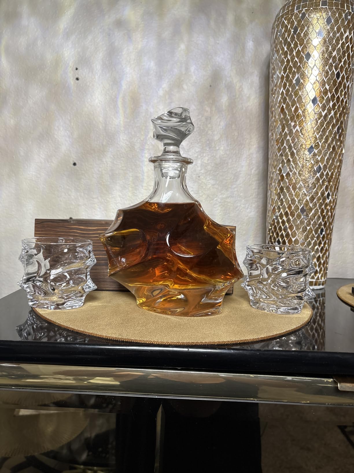 TSUKIGLASS Storm Japanese Crystal Whiskey Glasses Set of 4, Gift for Men | Old Fashioned Rocks Tumblers, 10oz, Lead-Free Crystal, Gift-Ready Box, For Bourbon, Scotch & Cocktails customer photo 1