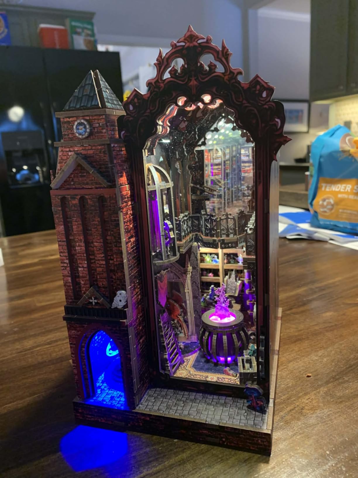 Book Nook Kit for Bookshelf - Arcane Spire Magical Castle 3D Wooden Puzzle, DIY Miniature Dollhouse with LED Lights, Fantasy Book Shelf Insert Decor, Creative Gift for Adults & Teens customer photo 2