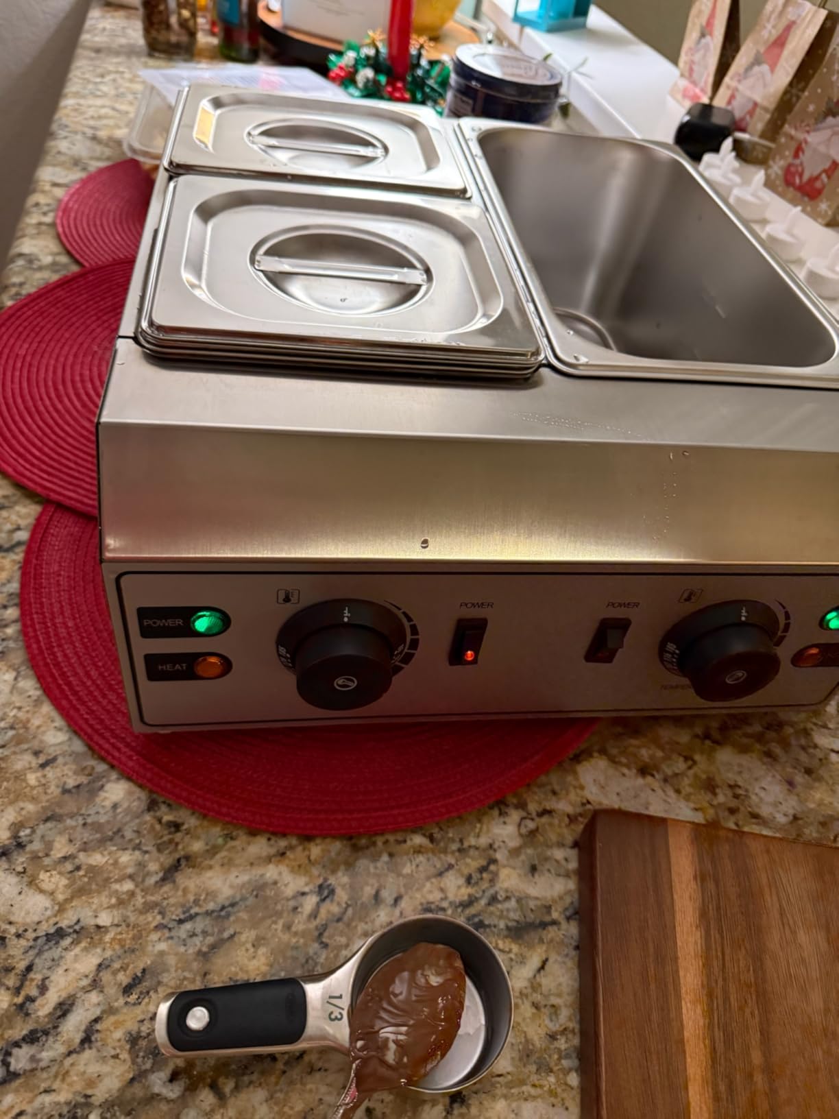 Chocolate Melting Pot 4-Tanks Commercial Chocolate Tempering Machine | 2000W Electric Chocolate Melter Pot customer photo 2