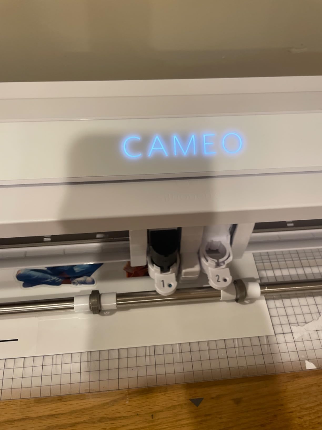 Silhouette America Cameo 5 Alpha (α) - Smart Cutting Machine for Print & Cut - Quiet Operation with AutoBlade, Studio Software, Cutting Mat, Vinyl, Paper & Fabric Compatible - Bianco Carrara customer photo 1