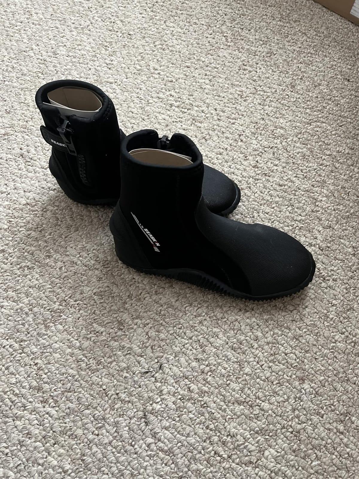 Seaskin 5mm Neoprene Diving Boots Anti-Slip Rubber Sole Wetsuit Boots customer photo 2