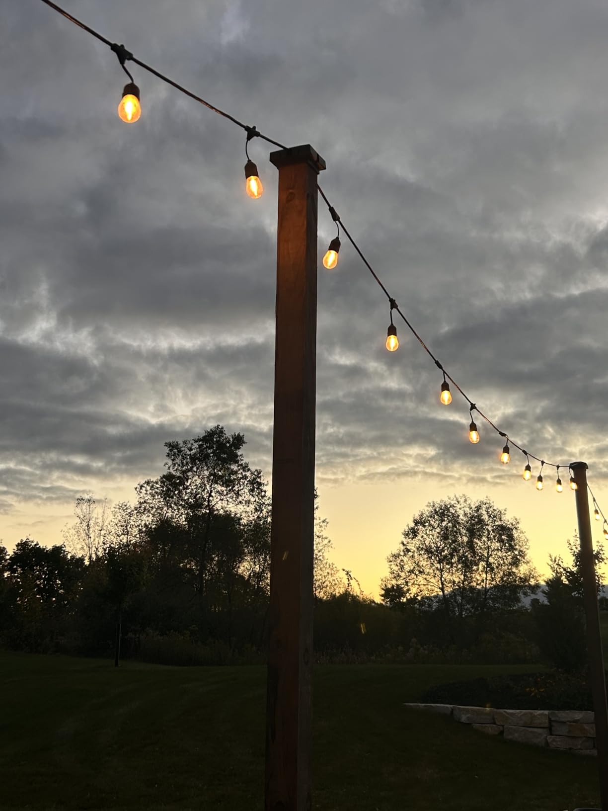 Step2 Firefly String Light Pole Stand with Planter, 2pk, Outdoor Hanging Lights Solution, Black customer photo 2