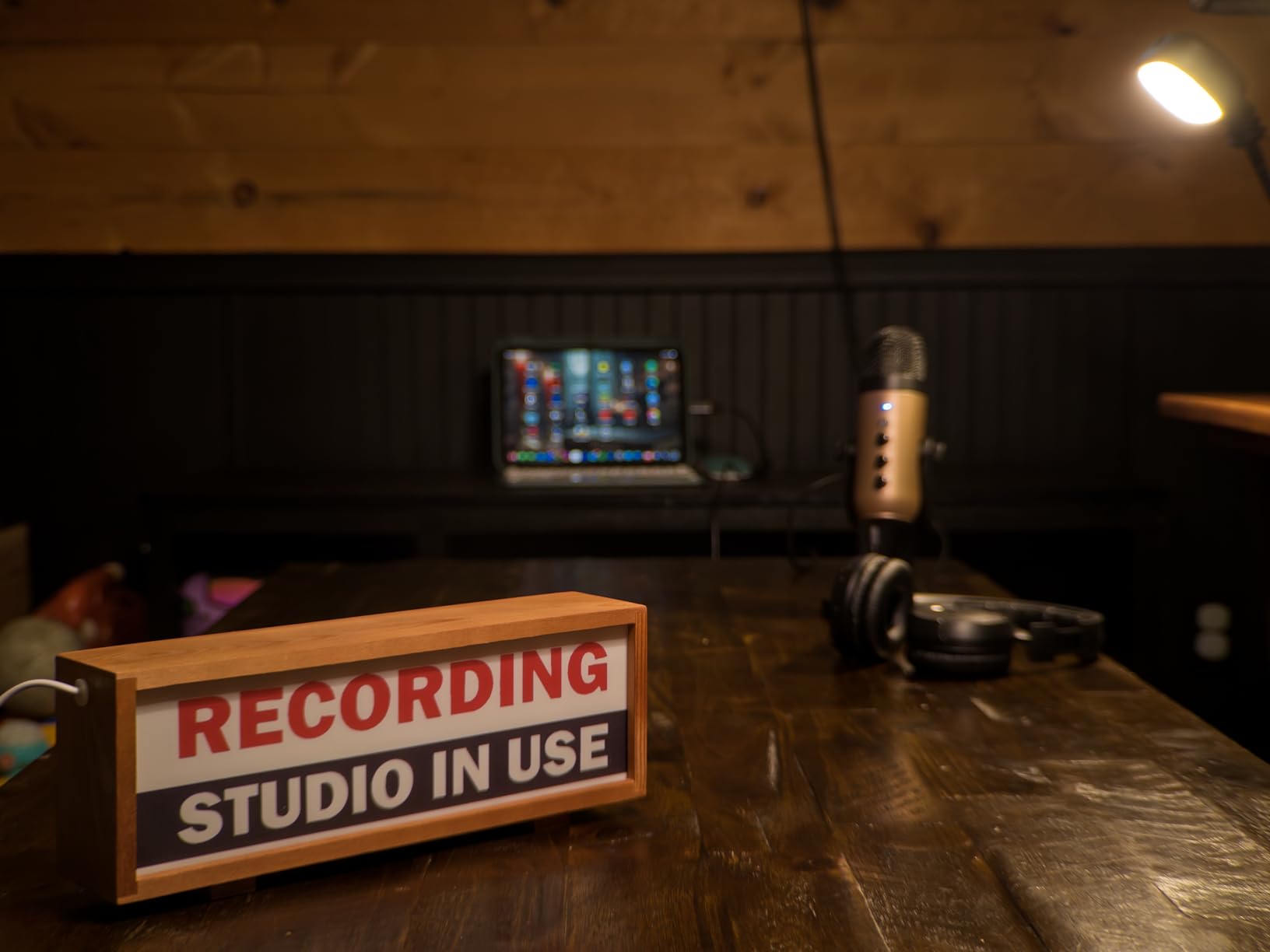 LED Recording Studio Retro Sign Soundproof Room Light Box Recording Studio In Use Light for Streamers, Podcasters, Musicians Record Sign for Music Bar customer photo 1
