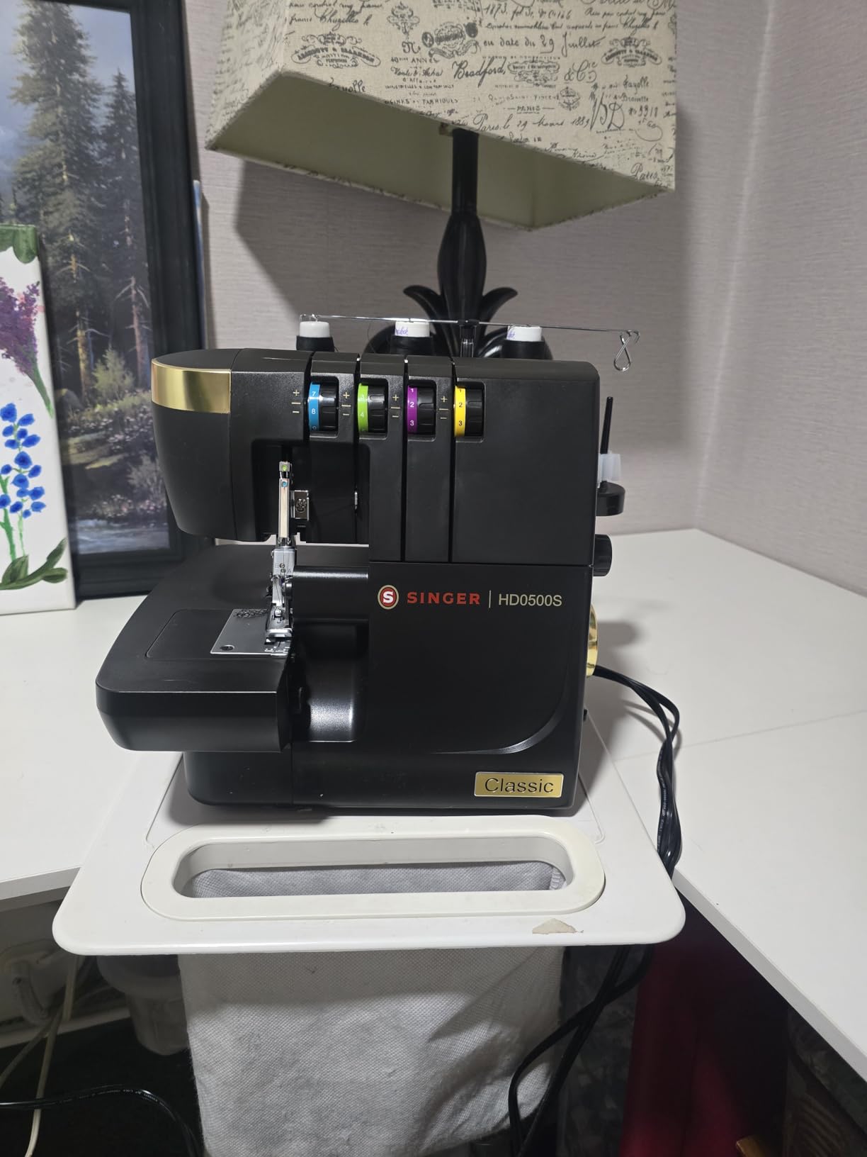 SINGER HD0500S Heavy Duty Serger Overlock Machine, 2-3-4 Thread, 6 stitches, 1300 stitches/min, LED light, free arm, metal frame customer photo 2