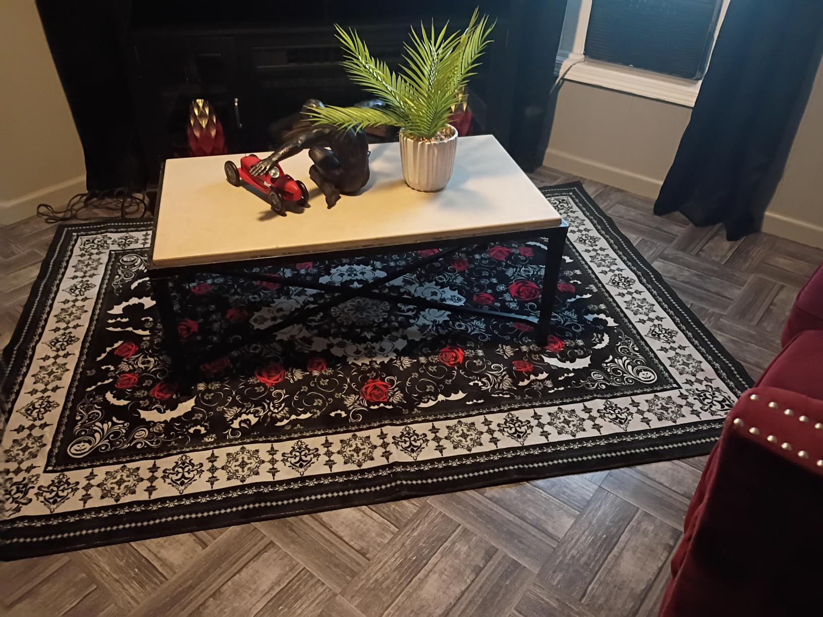Dark Black Area Rug 8x10 -Dragon & Treasure Carpet with Fantasy Design, Luxurious Machine Washable Non-Slip Rug for Living Room, Bedroom customer photo 2