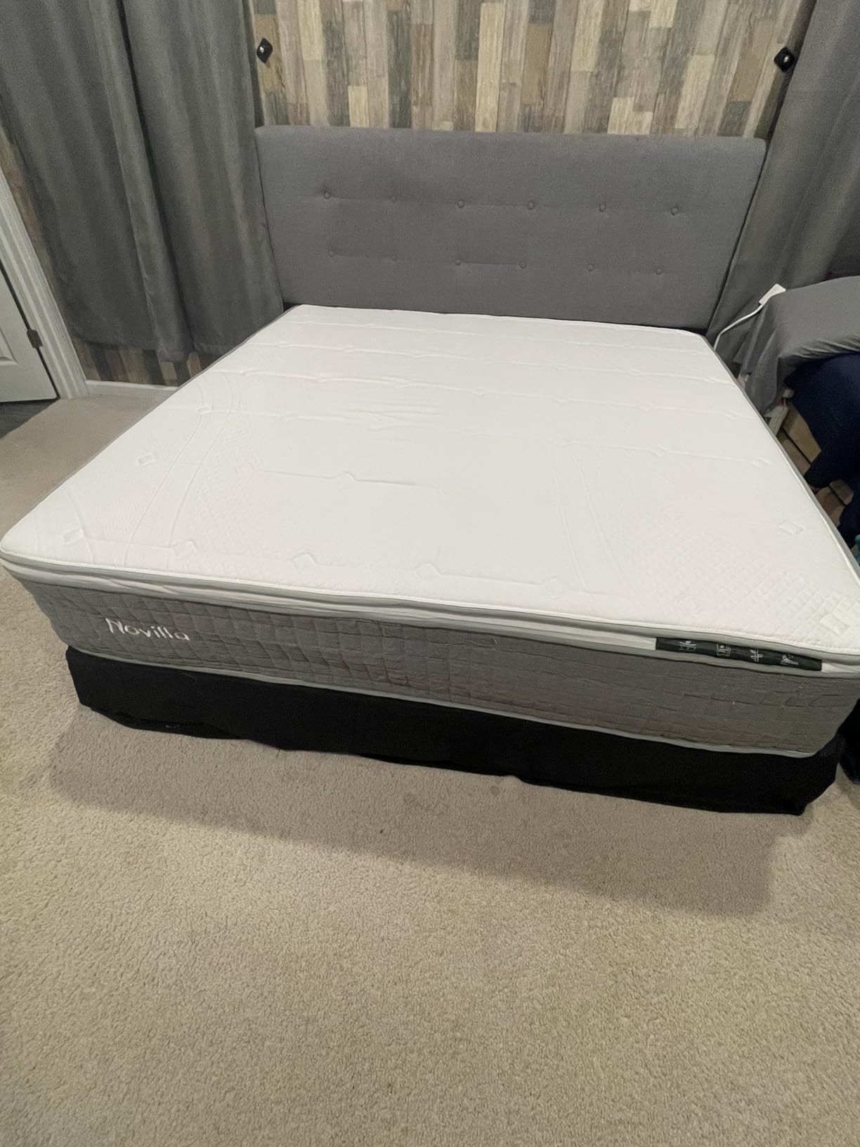 Novilla 14 Inch King Mattress, King Size Gel Memory Foam Hybrid Mattress | with Cool-Touch Nylon Cover & Pocketed Coils for Spinal Alignment Support & Pressure-Free Relaxation CertiPUR-US Certified customer photo 1