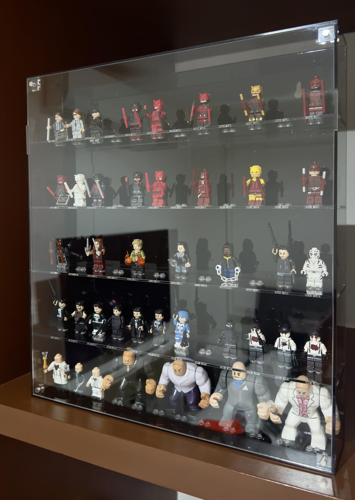 Acrylic Display Case for Minifigure - 360° View Wall Mount Cabinet for 60 Building Block Figures, Minifigure Showcase Cabinet Compatible with Lego Miniatures & Collectibles, Dust-Proof customer photo 1
