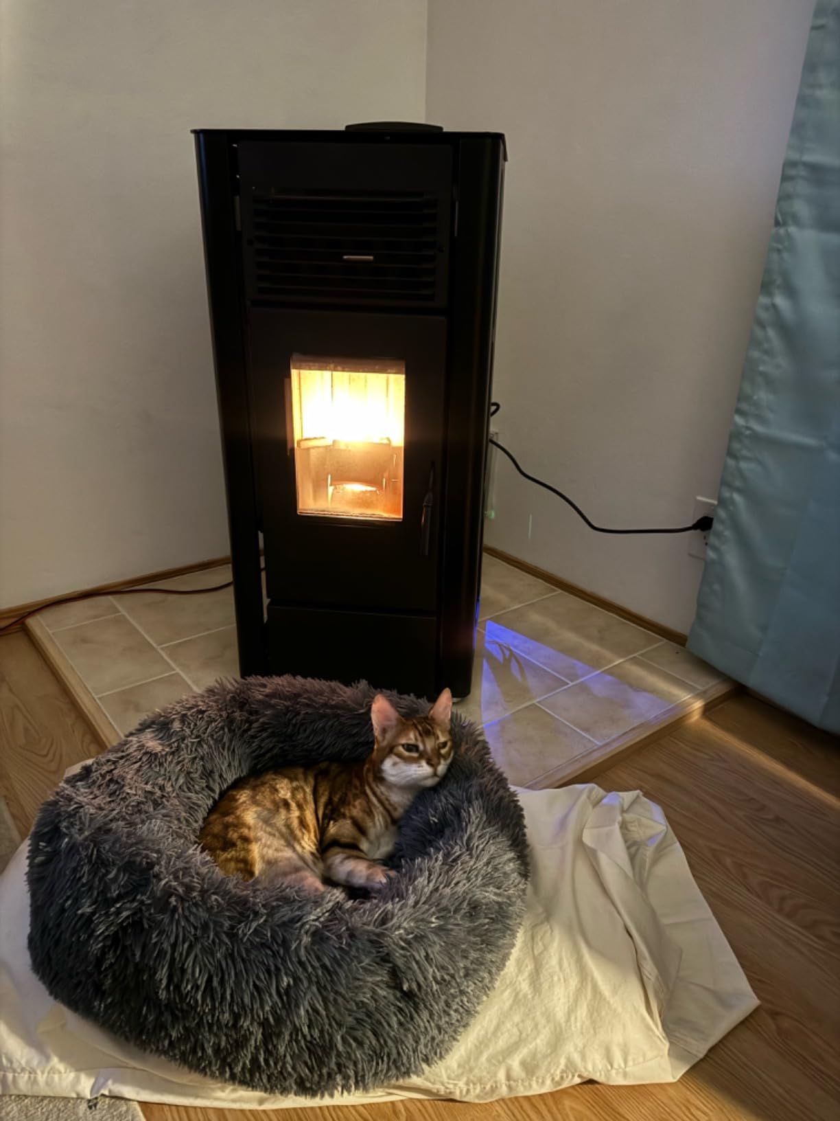 Freedom Stoves Freestanding Independence PS21 Pellet Stove with Battery Backup, Wi-Fi Capability, and Removable Legs - Heats up to 1800 sq ft. (Sandstone Grey) customer photo 1