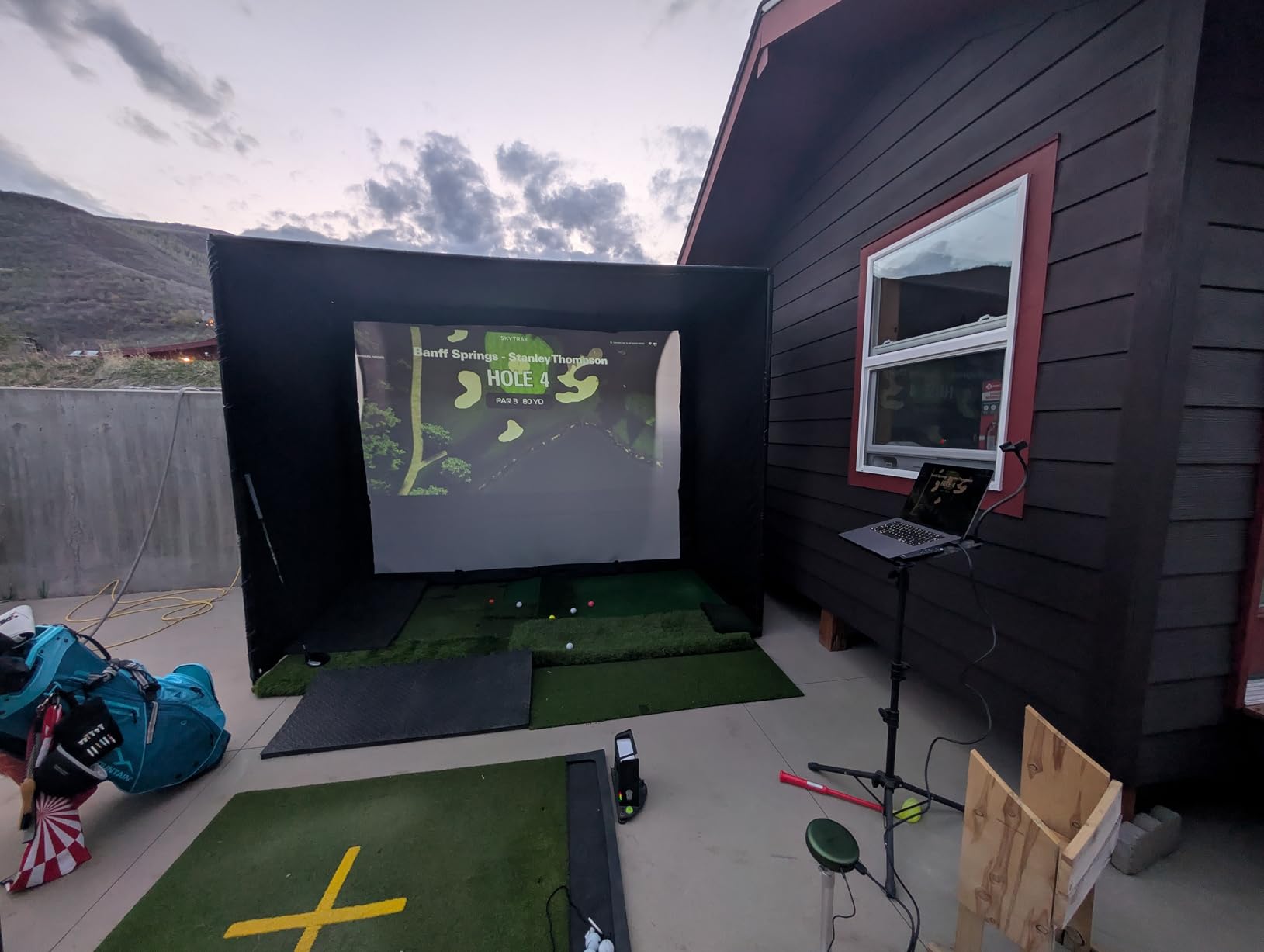 Golf Simulator Enclosure Kit with Premium HD Impact Screen, Full Safety Padding & Blackout Curtain, Home Golf Sim Setup Launch Monitors Compatible customer photo 2