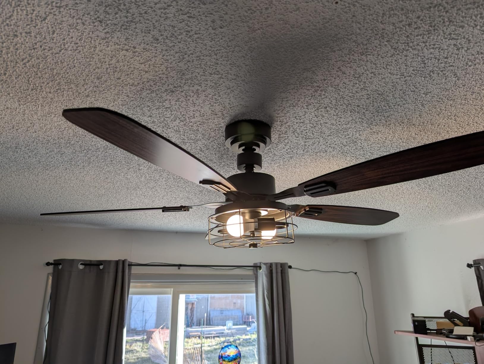 Amico 52 Inch Smart Ceiling Fan with Lights, Remote/App/Alexa/Google Control, WiFi Modern Downrod Mount Ceiling Fan, Reversible DC Motor, 6 Speeds, 3CCT, Dimmable, Quiet for Bedroom/Living Room, Black customer photo 1