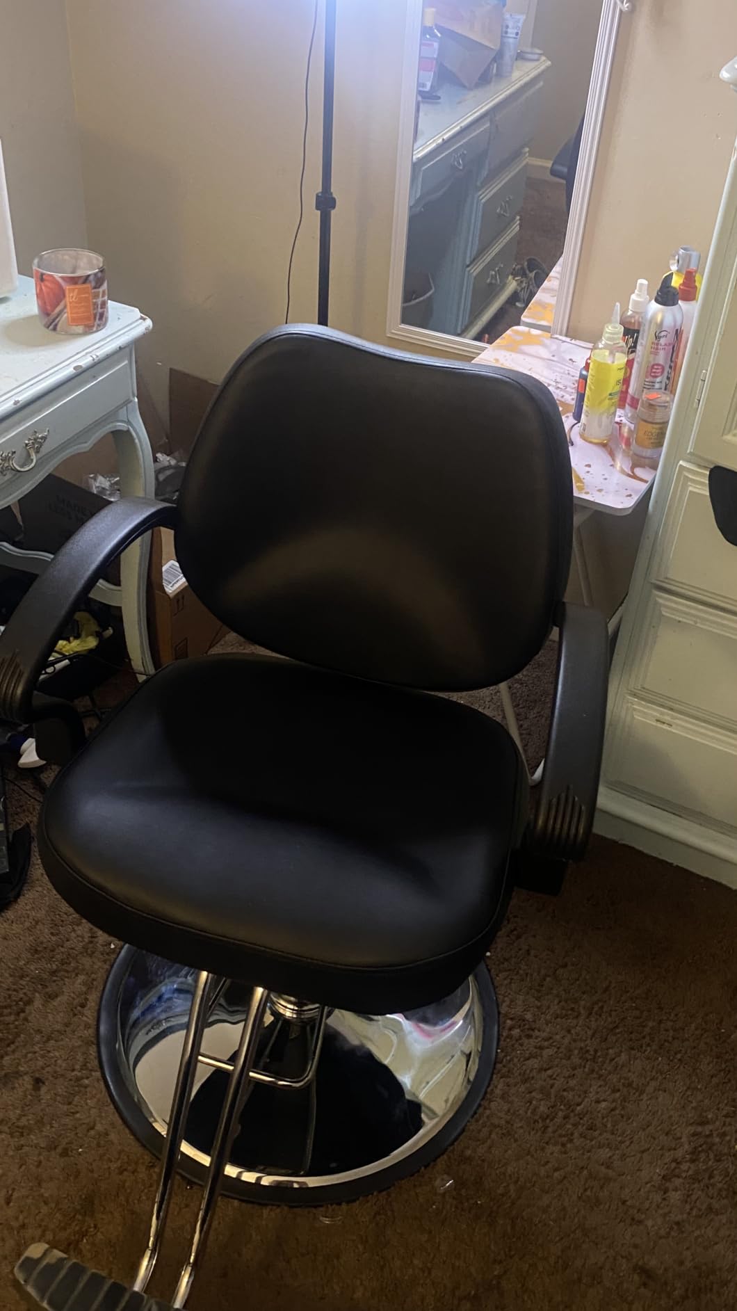 BestMassage Hydraulic Reclining Barber Chair Burgundy, Heavy Duty All Purpose Salon Chair with Adjustable Headrest Footrest and Hydraulic Pump customer photo 2
