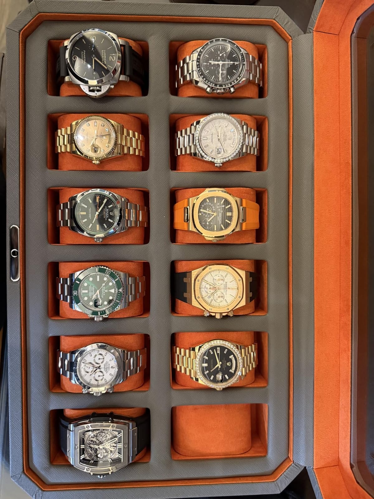 ROTHWELL 12-Slot Solid Walnut Watch Box with Valet Drawer - Premium Jewelry Display Case Organizer with Locking Glass Top and Microsuede Liner for Men & Women (Tan Interior) customer photo 2