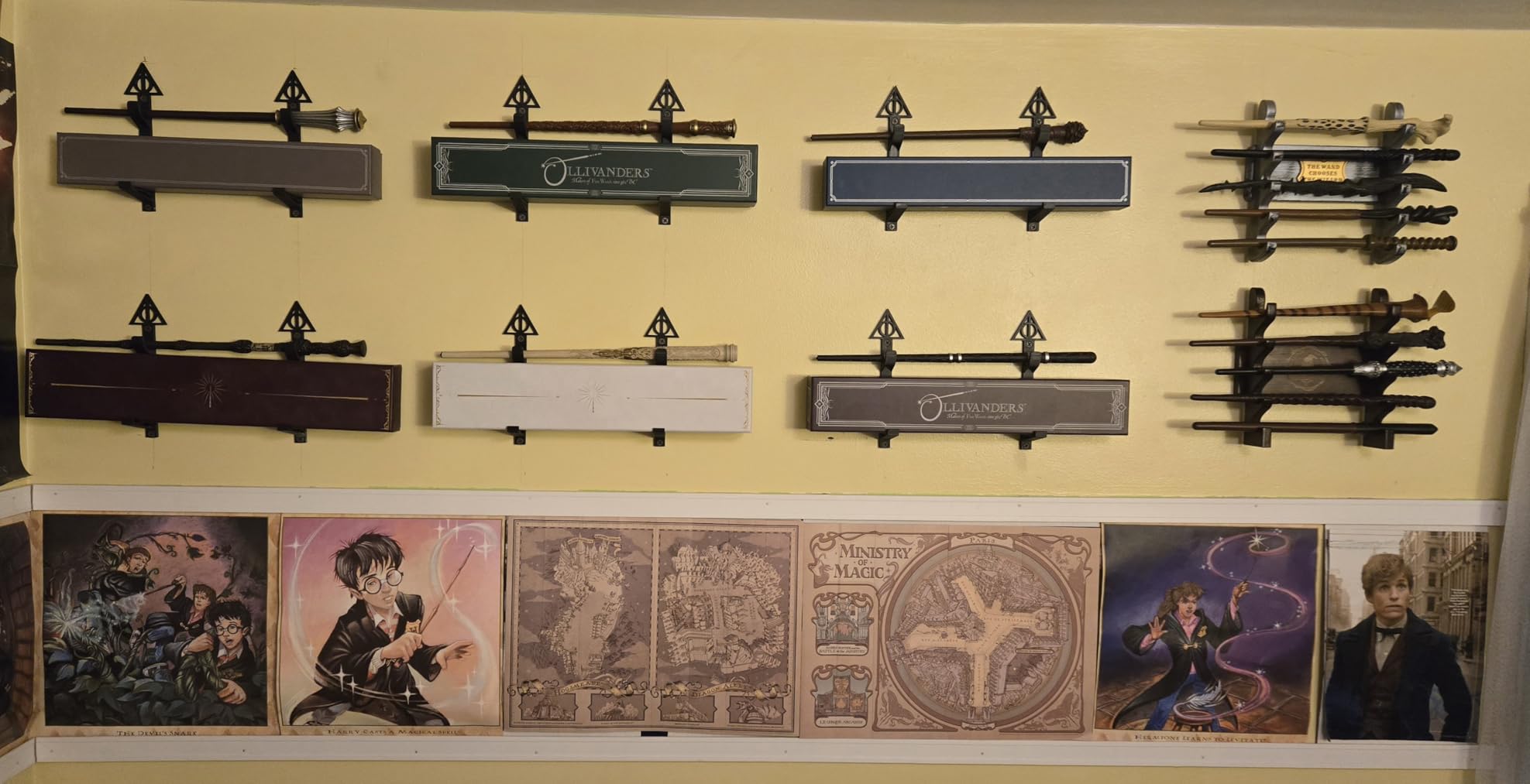 5 Tiered Wand Holder, Wood Wand Display Stand, Wall Mount and Desktop, Suitable for Wand Enthusiasts or Collectors customer photo 2