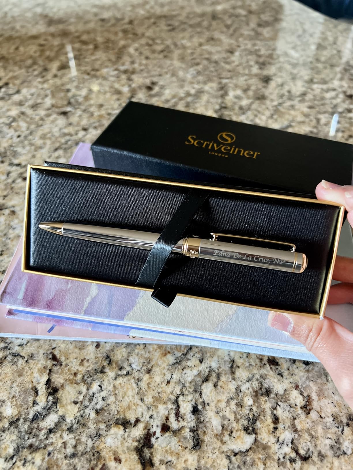 Scriveiner All Black Ballpoint Pen - Luxury All Metal Matt Black Pen with Schmidt Black Refill, Executive Office Gift for Men & Women customer photo 2