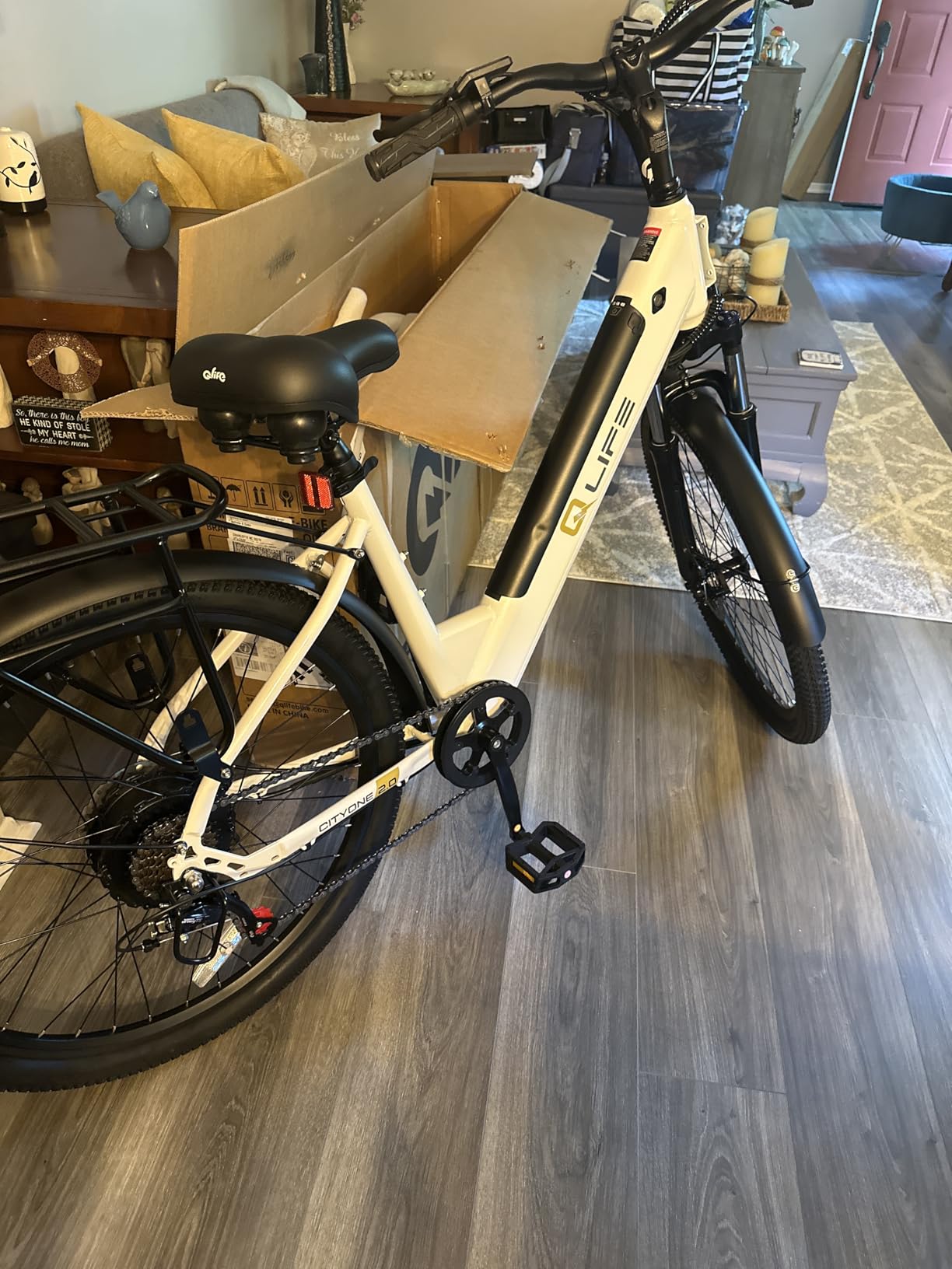 Qlife Cityone 2.0 Electric Bike for Adults,Up to 65Miles,20+MPH,1200W Peak Motor 26