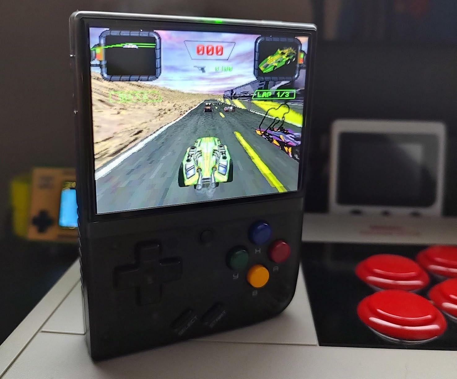 RG35XX Pro - Retro Handheld Game Console, 3.5-Inch IPS Screen, Linux OS, 64GB Card, 3200mAh Battery, WiFi & Bluetooth, HDMI Output, Includes Screen Protector & Keychain (Transparent Teal) customer photo 2