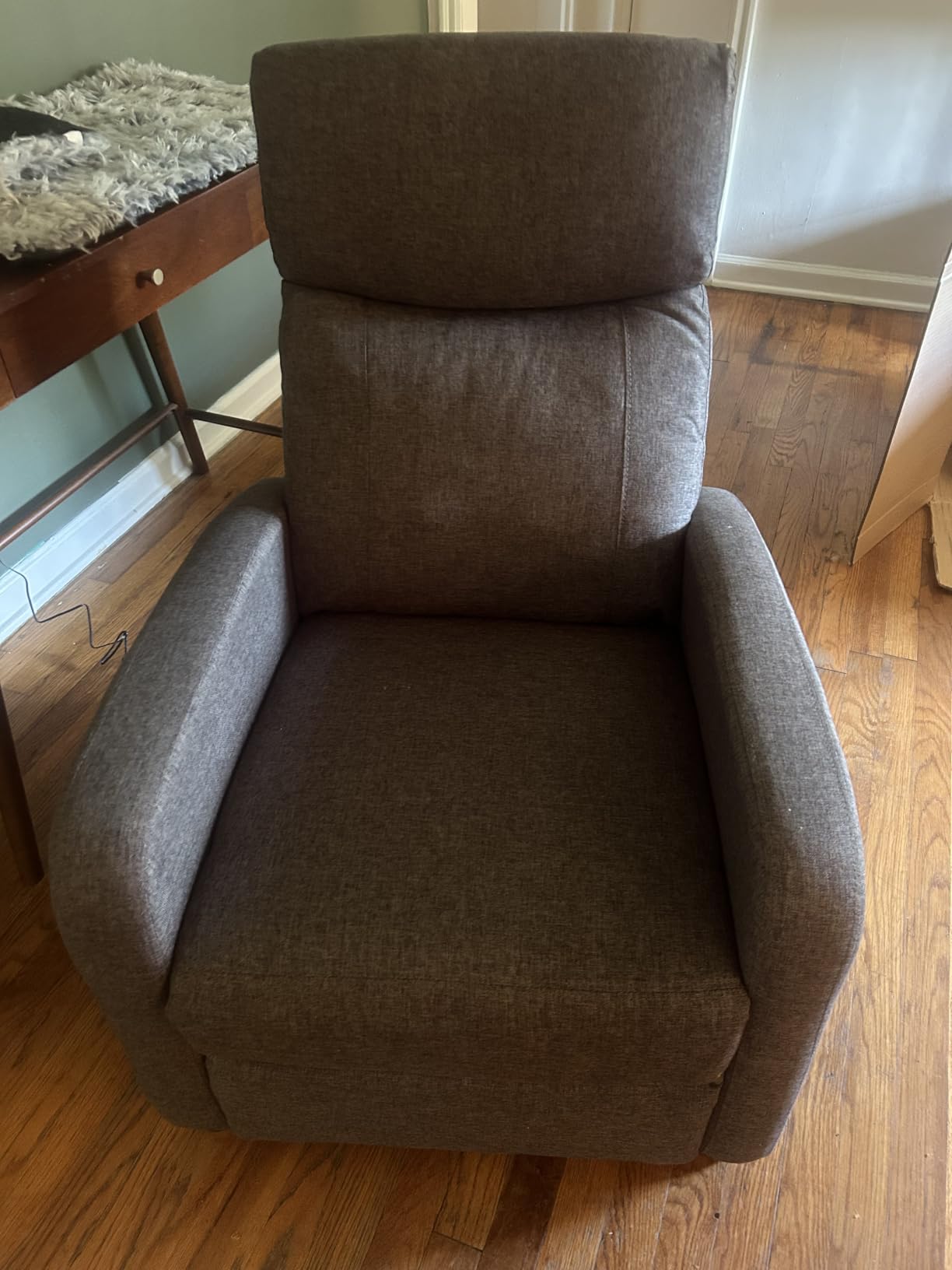 Sweetcrispy Massage Recliner Chair for Adults, Adjustable Home Theater Seating with Lumbar Support for Living Room, Modern Fabric Reclining for Small Space, Grey customer photo 2