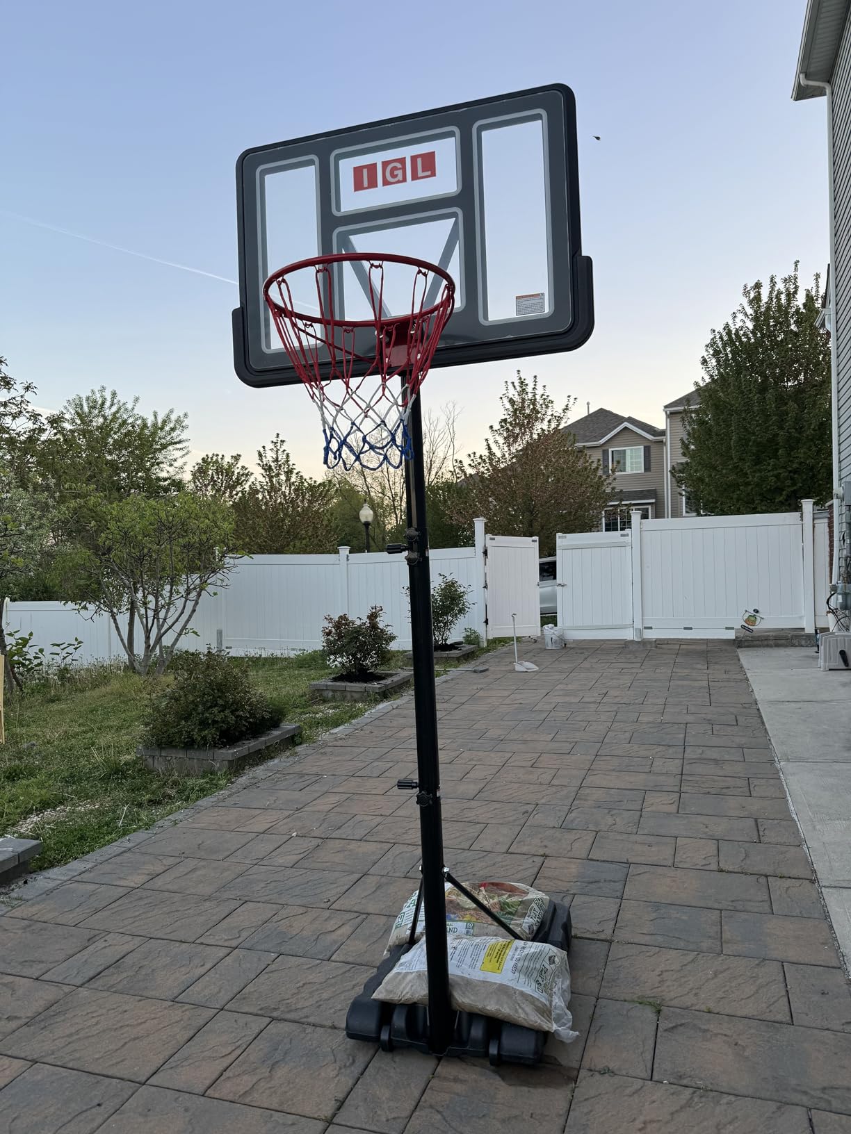IGL Portable Basketball Hoop, 5.6-10FT Adjustable Basketball Goal System, 40/44 Inch Outdoor Basketball Hoop & Goals for Kids, Youth, and Adults in The Backyard, Driveway with PC Backboard customer photo 1