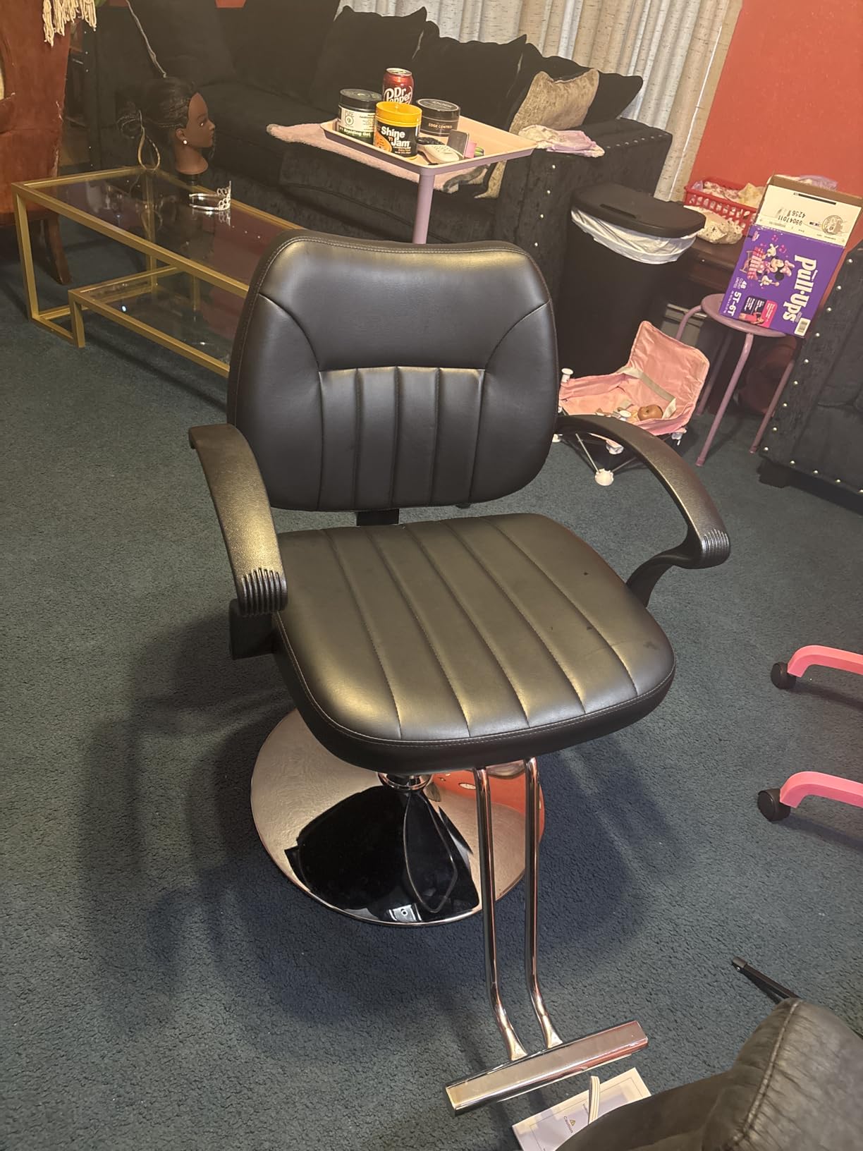 Barber Salon Chair, 6.1'' Adjustable Height Hair Barber Chairs | 360° Swivel Hydraulic Hair Haircut Styling Chair, Thick Padded PU Seat, Salon Chair for Hair Stylist Barbershop & Home customer photo 1