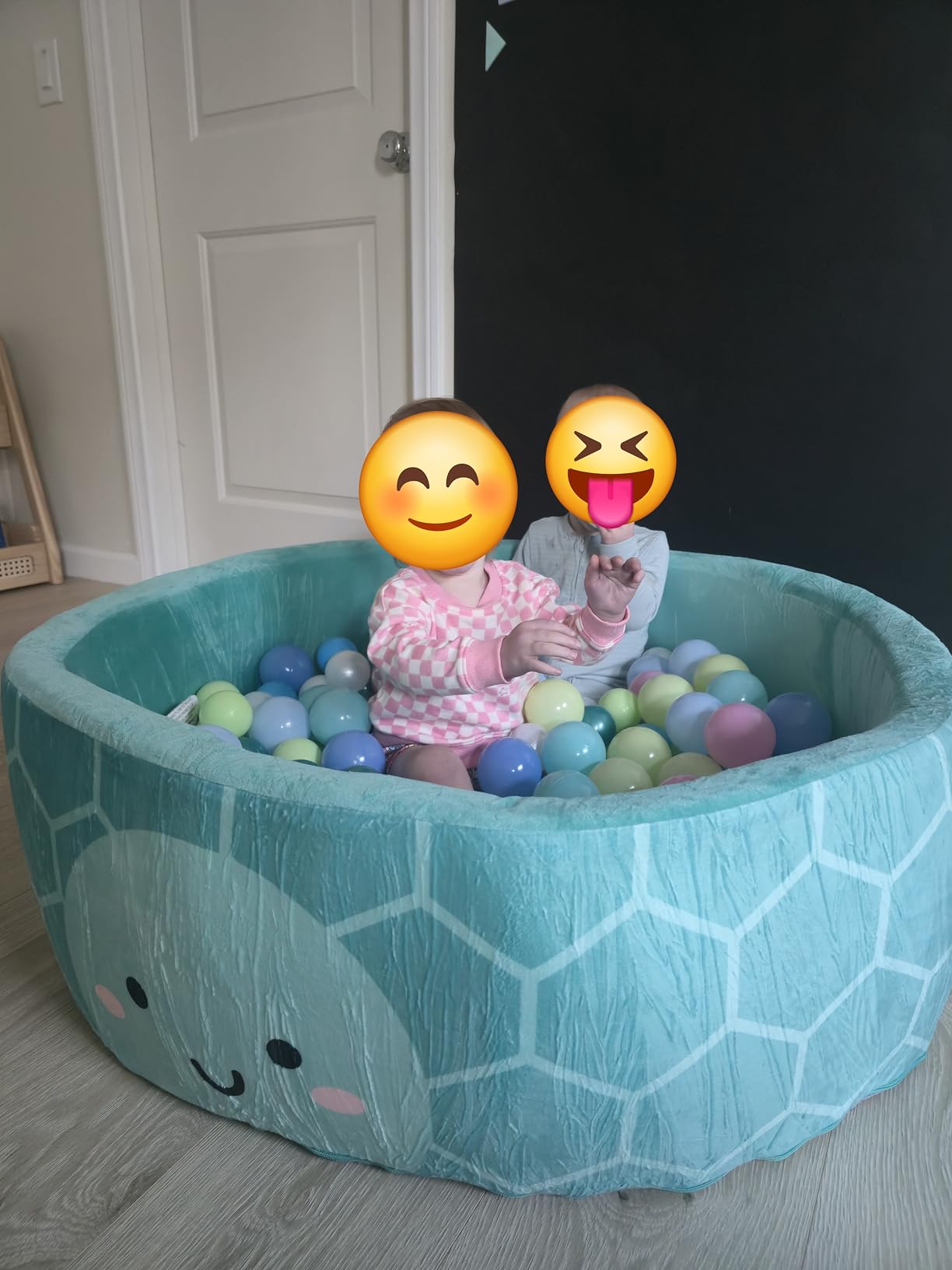Delta Children Turtle Soft Ball Pit with 50 Play Balls - Ball Pits for Toddlers, Soft Round Kiddie Baby Playpen Ball Pool for Kids, Ideal Gift, Green customer photo 2