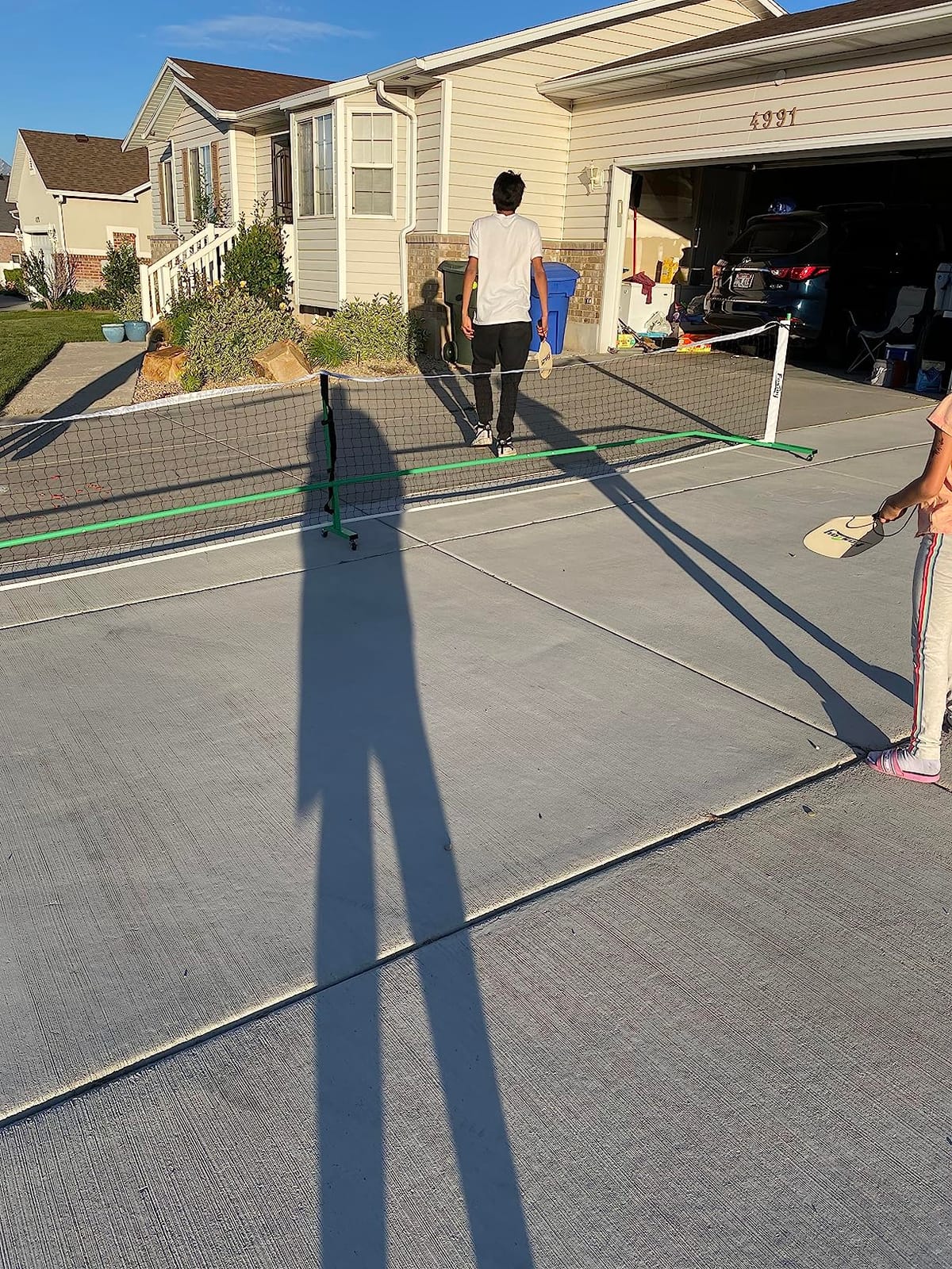 Fostoy Pickleball Net, Pro Aluminum Frame with Dual-Side Tensioning System | Locking Wheels, 22FT Tournament Regulation Size, Portable with Carry Bag for Outdoor & Driveway customer photo 1