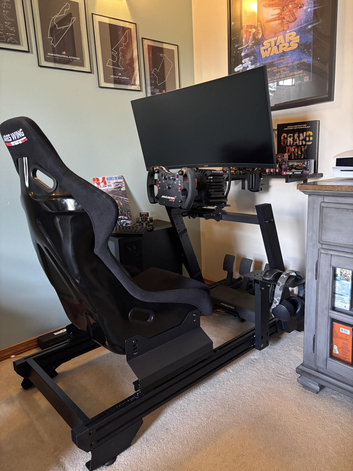 ARES WING Sim Racing Cockpit with Racing Seat, 8040 Aluminum Profile | Fully Adjustable, Compatible with Thrustmaster/Fanatec/Moza/Logitech customer photo 1