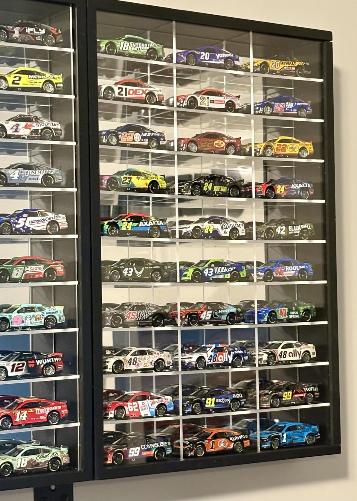 Foldable Model Car Display Case with Wall Mounts, Hold up to 60 Cars, 2 in 1 Display Way, 1/64 Scale Box, Model Hot Toy Cars Storage Organizer, 21.85*2.36*16.34'', UV Protection Acrylic Glass Door customer photo 2