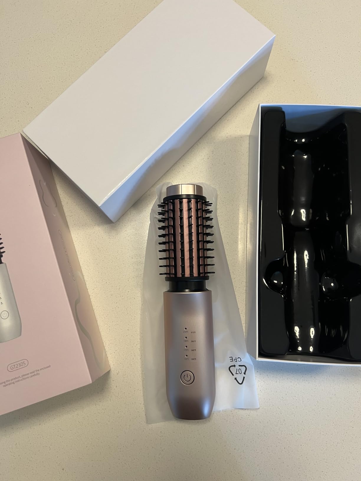 CARESKY Cordless Curling Iron Brush, Rechargeable Battery Curling Iron with 200 Million Negative Ions, Portable Travel Curling Iron Brush, Cordless Heated Round Hair Curler Brush for Styles, Touch-Up customer photo 2