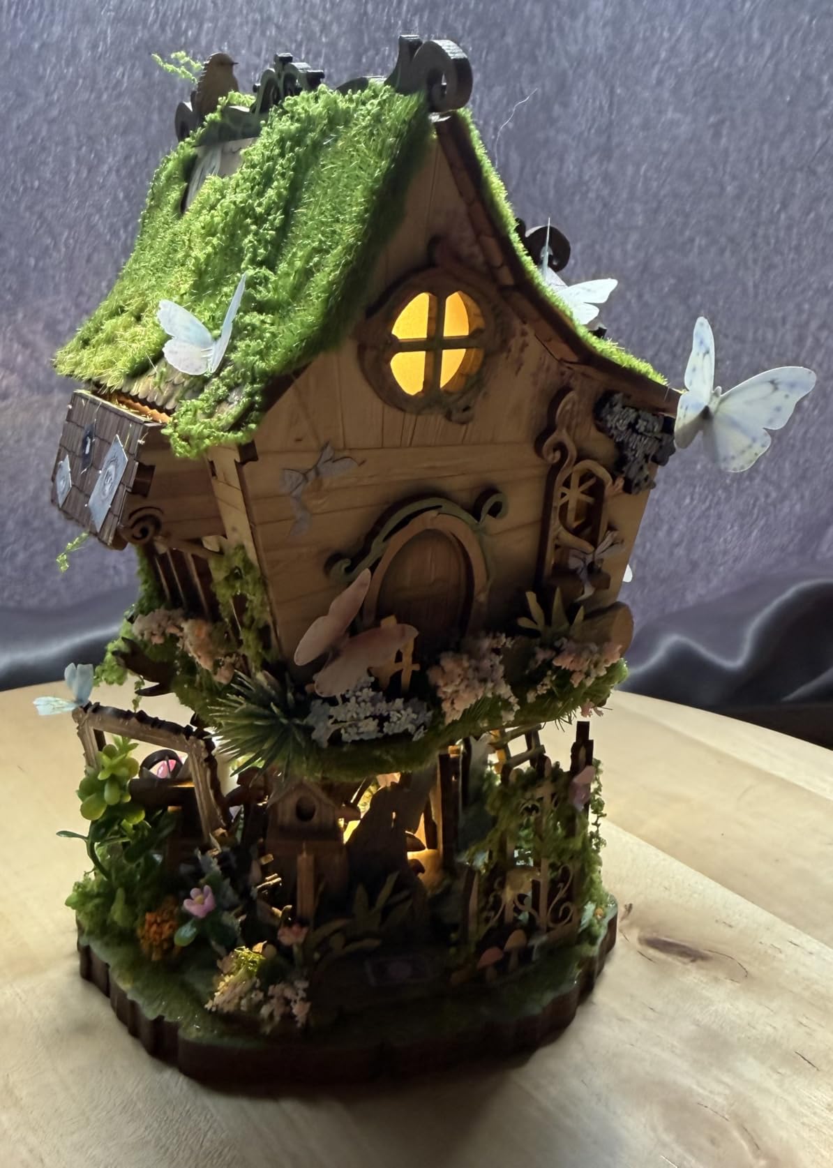 Fairy Treehouse Book Nook Kits for Adults with Warm LED Lights - Rowan's Tree House DIY Miniature House Kit customer photo 2