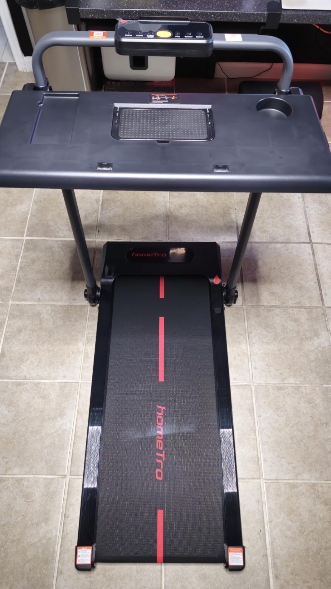 Walking Pad Treadmill with Removable Desk Workstation, 3 in 1 Foldable Treadmill with Adjustable Handle Bar for Home/Office, Treadmills for Home with Magnetic Remote & APP Control customer photo 1