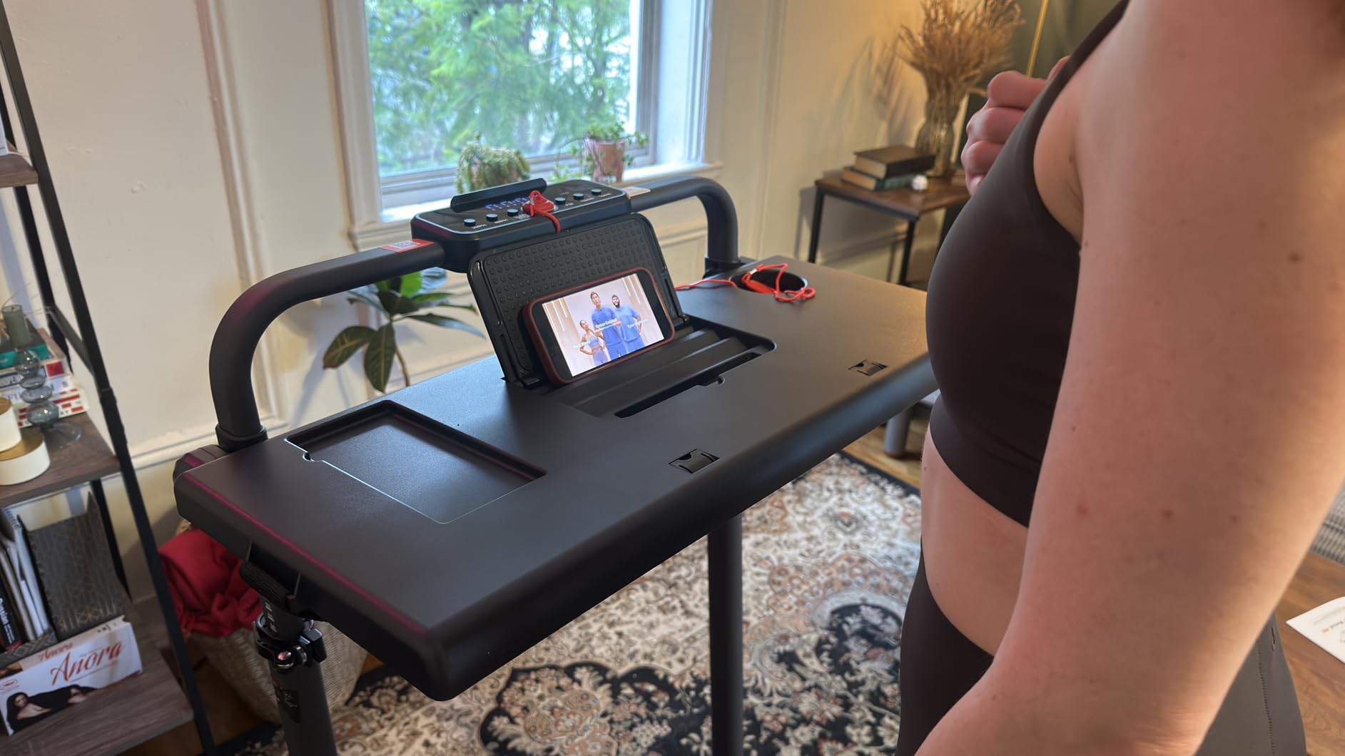 Walking Pad Treadmill with Removable Desk Workstation, 3 in 1 Foldable Treadmill with Adjustable Handle Bar for Home/Office, Treadmills for Home with Magnetic Remote & APP Control customer photo 2