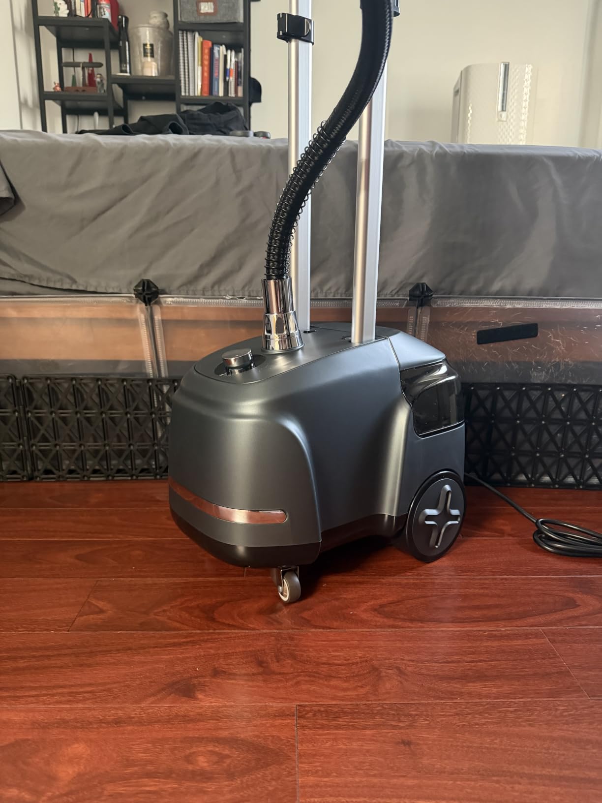 High-Copper Brass Boiler Double-rod Professional Standing Garment Steamer | 1500W, Commercial & Home Use, Heavy-Duty, 30s Fast Heat-up, Powerful Steam, 4L Water Tanks, Full-size, Metal frame swivel wheels customer photo 1