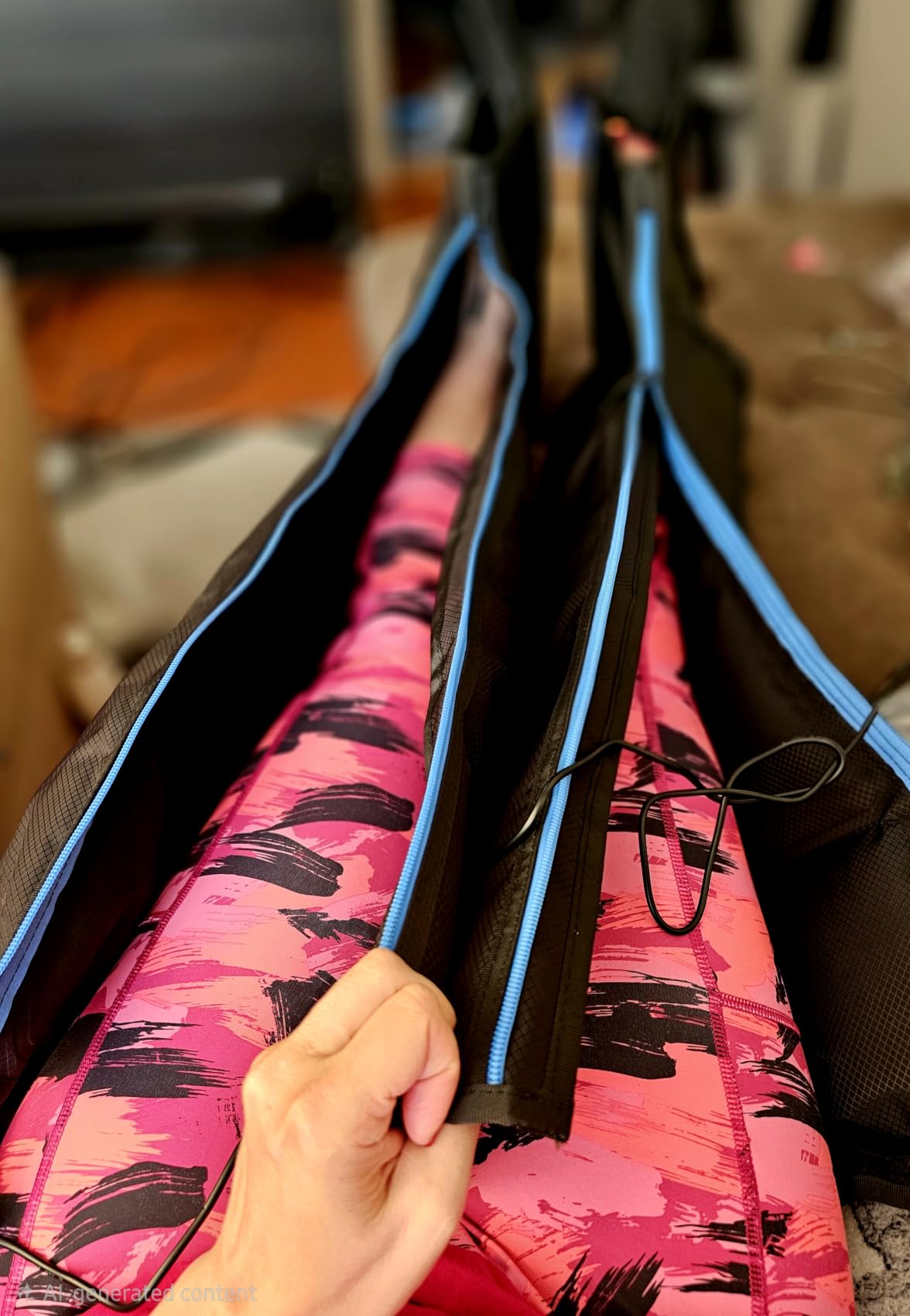 Sequential Leg Compression Massager for Circulation : Full Leg Air Compression Boots for Massage Therapy & Fatigue Relief - 9 Intensity, 6 Modes, 3 Timers for Athletes, Runners, Gym (Medium) customer photo 2