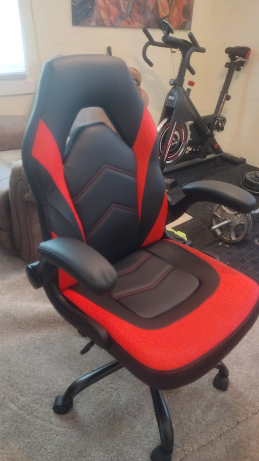 DUMOS Ergonomic Home Office Desk Chair, Executive Chair, PU Leather | Big Tall High Back, Lumbar Support, Reclining Height Adjustable, Computer Gaming, Footrest Swivel Wheels, Black customer photo 2