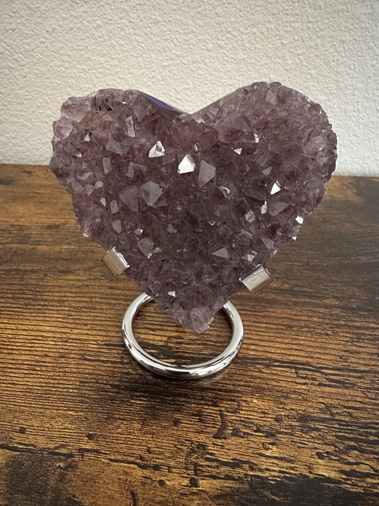 4 Pcs Metal Heart Stone Stand Crystal Display Shelf Black customer photo 1