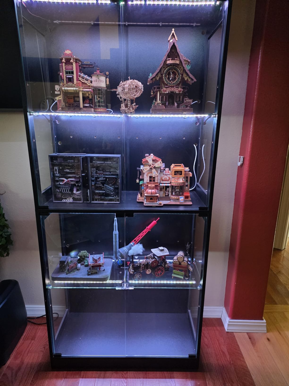 Display Cabinet with Seal Strip & RGB LED Light for Living Room | 67