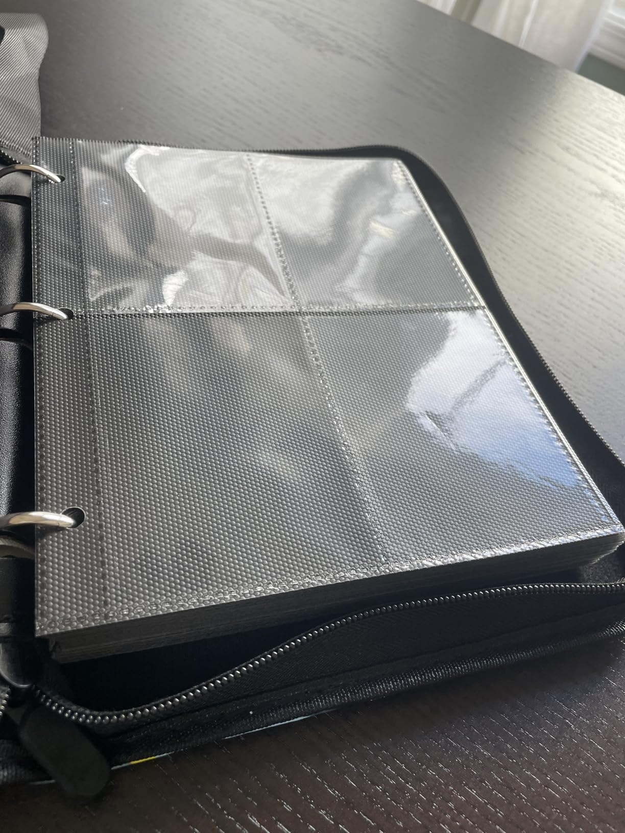 Trading Card Binder 9 Pocket, 900 Pockets, 50 Removable Sleeves, 3-Ring Zip Design (Black) customer photo 2