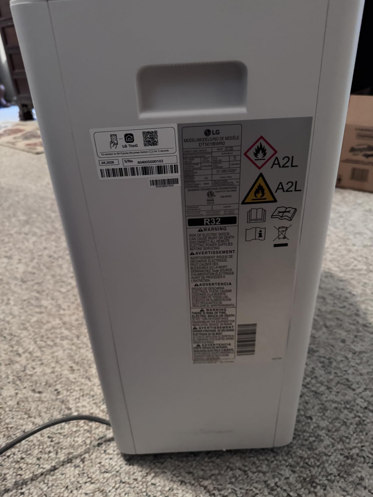 LG PuriCare 50-Pint WiFi Dehumidifier, Wi-Fi, LG ThinQ App | Smart Dehumidifier, Wi-Fi, LG ThinQ App, Continuous Drain Option, Quiet, Energy Efficient, for Large Rooms and Basements customer photo 2