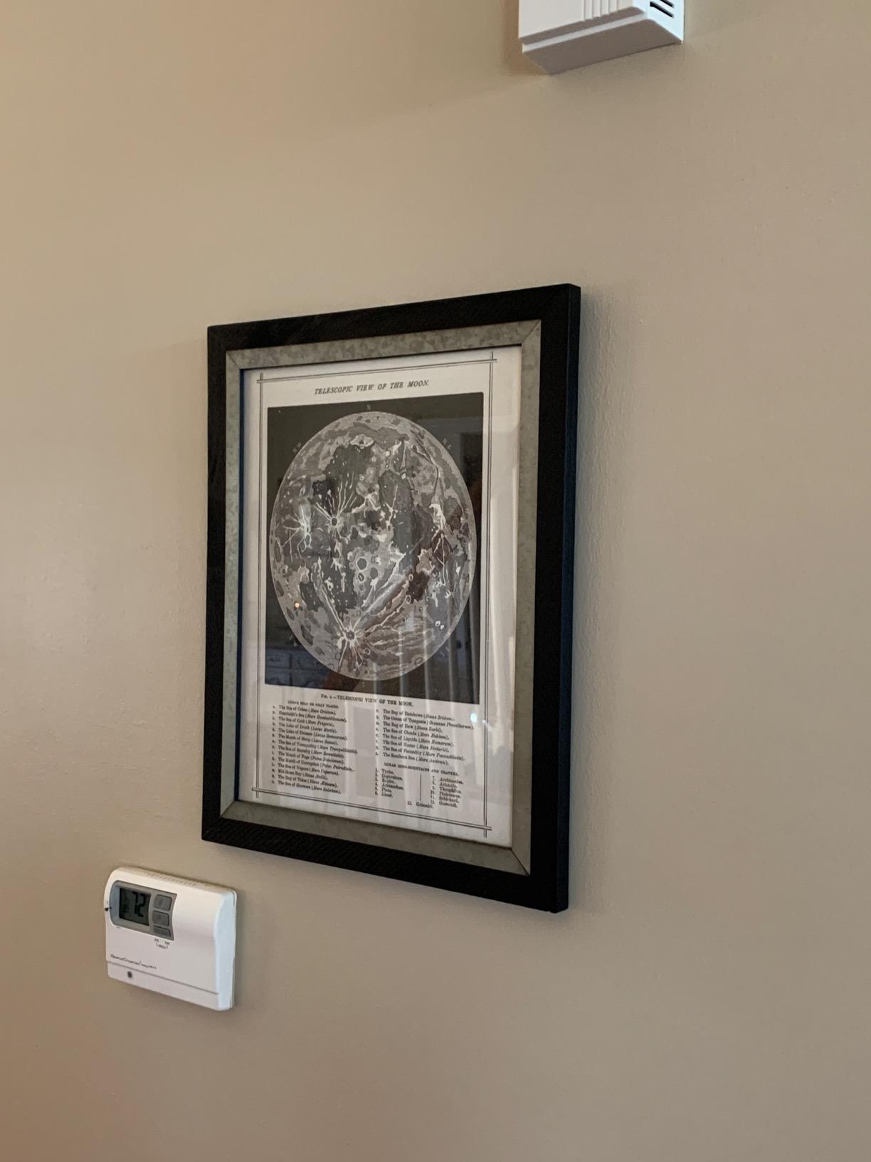 Antique Map of the Moon 16x20 Framed Poster Ready to Hang Vintage Lunar Map Historic Celestial Chart Astronomy Wall Art Space Exploration Decor for Home Office Library Study customer photo 2