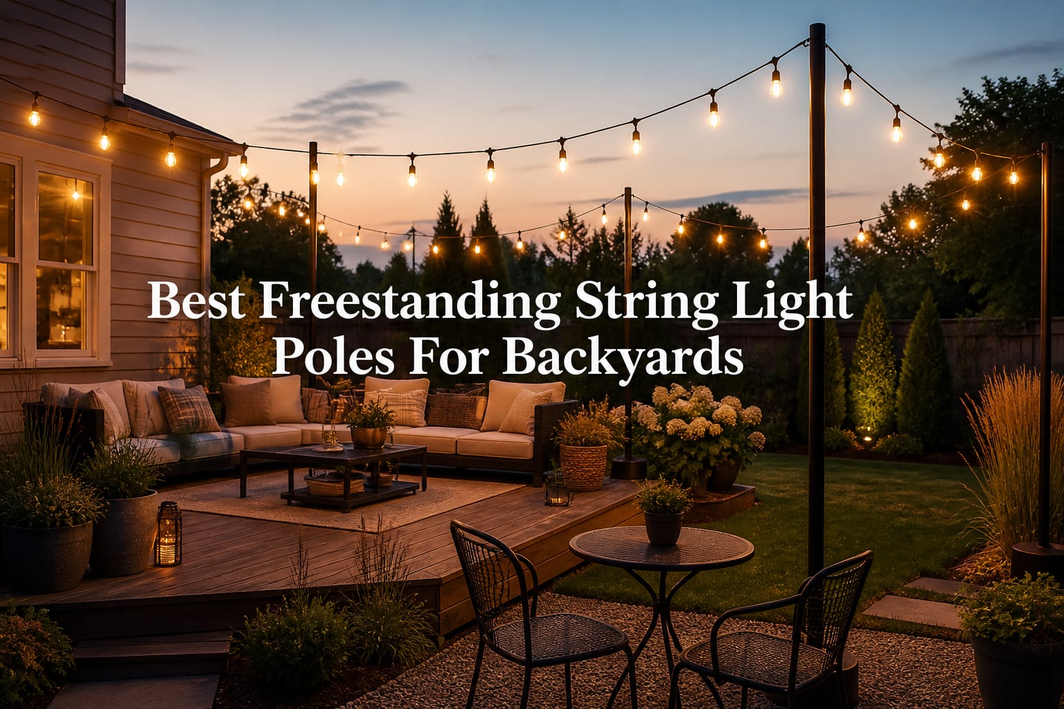 Best Freestanding String Light Poles For Backyards