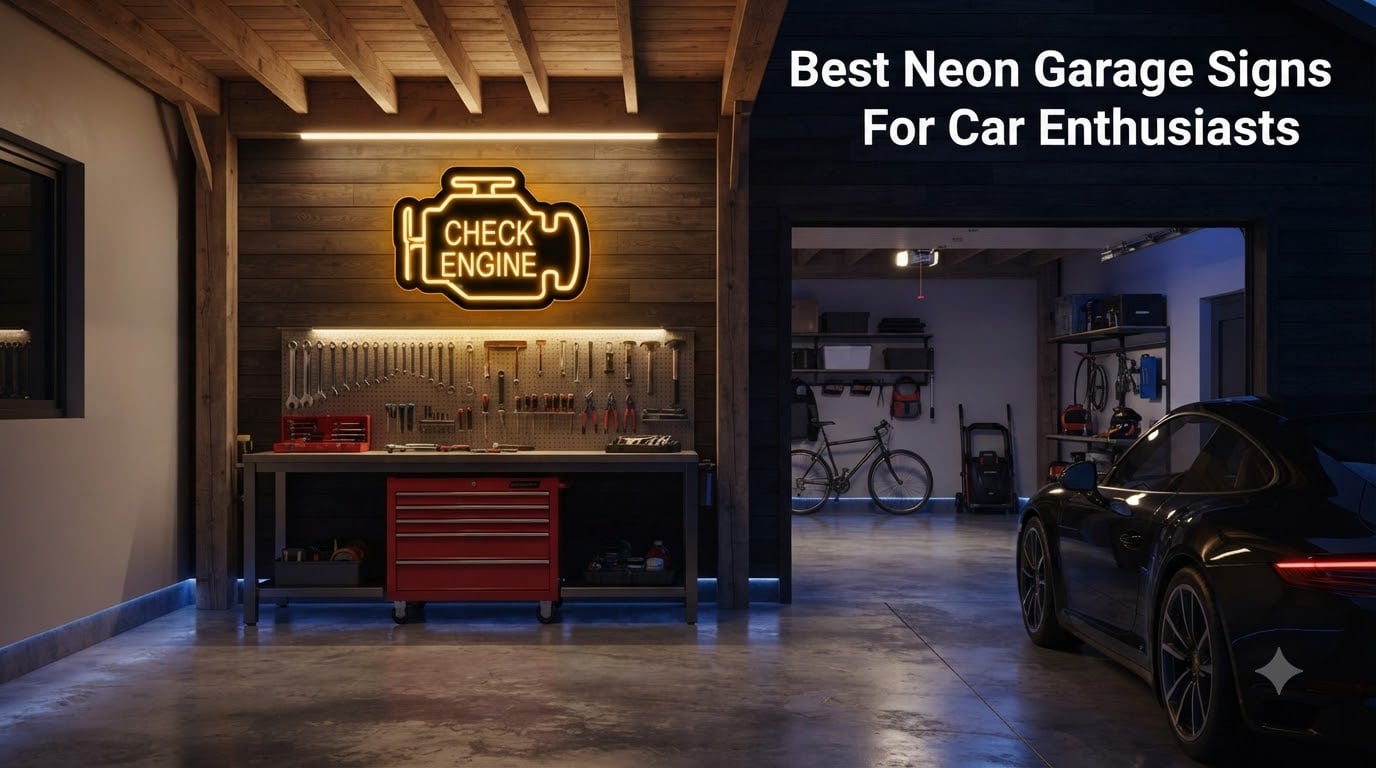 Best Neon Garage Signs For Car Enthusiasts