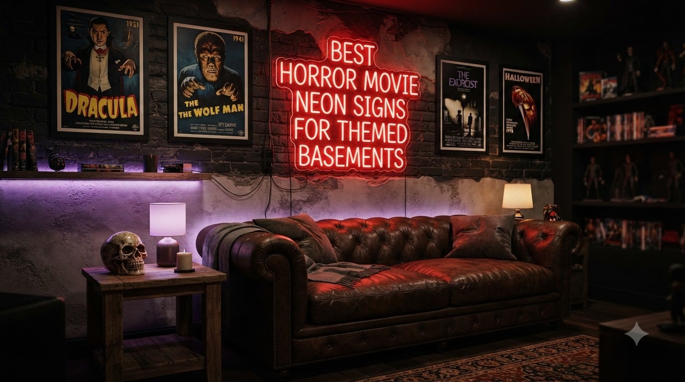 Best Horror Movie Neon Signs For Themed Basements