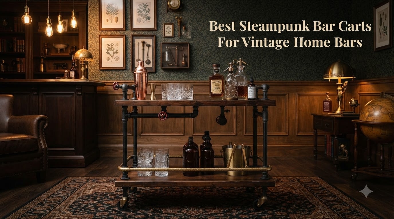 Best Steampunk Bar Carts For Vintage Home Bars