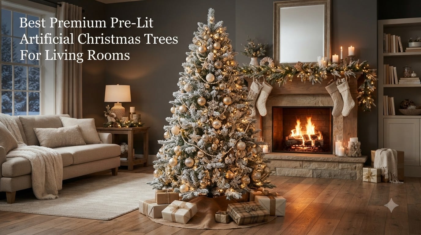 Best Premium Pre-Lit Artificial Christmas Trees For Living Rooms