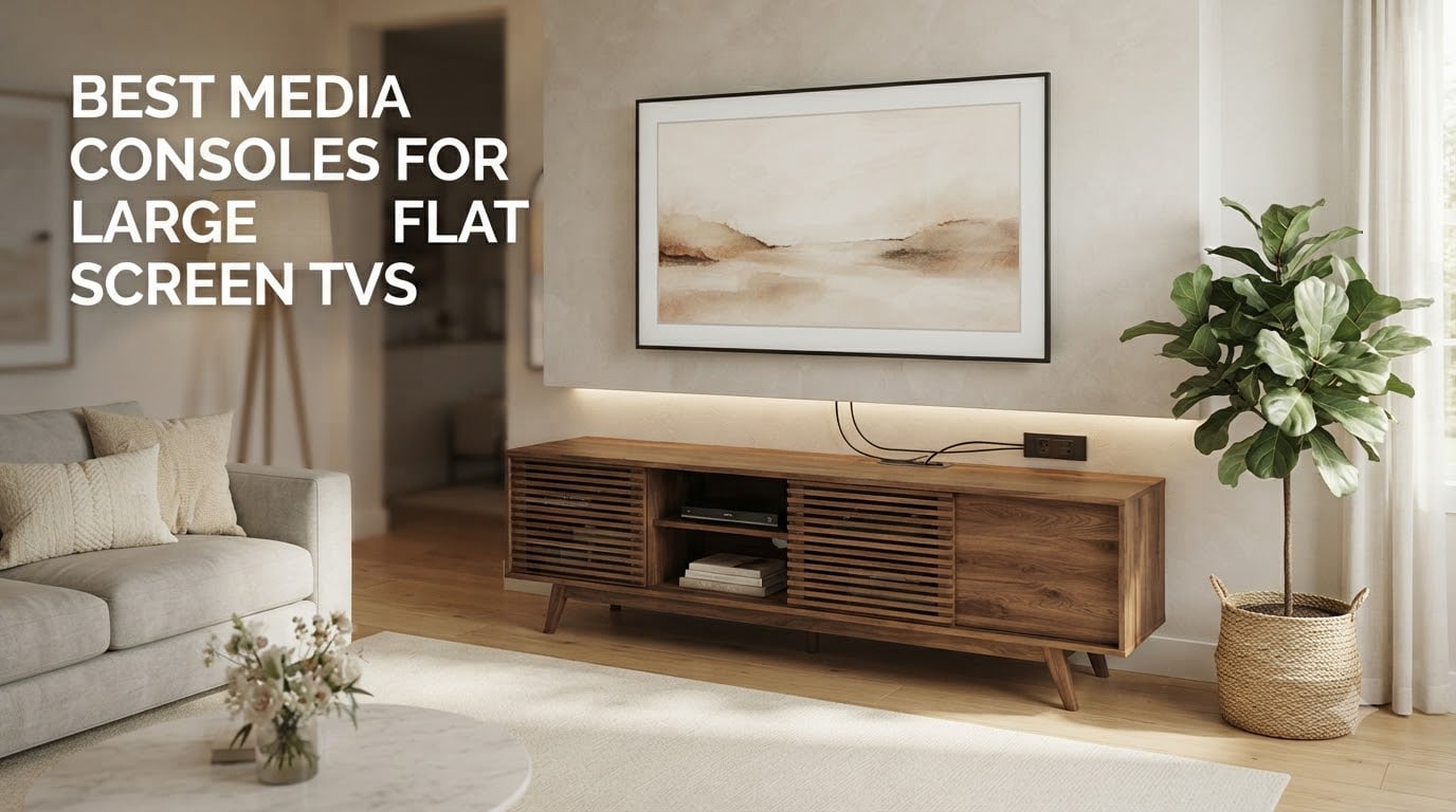 Best Media Consoles For Large Flat Screen TVs