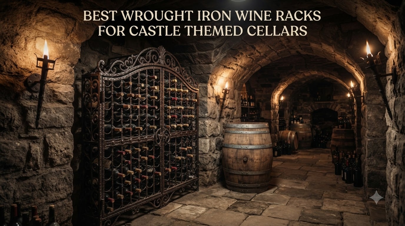 Best Wrought Iron Wine Racks For Castle Themed Cellars
