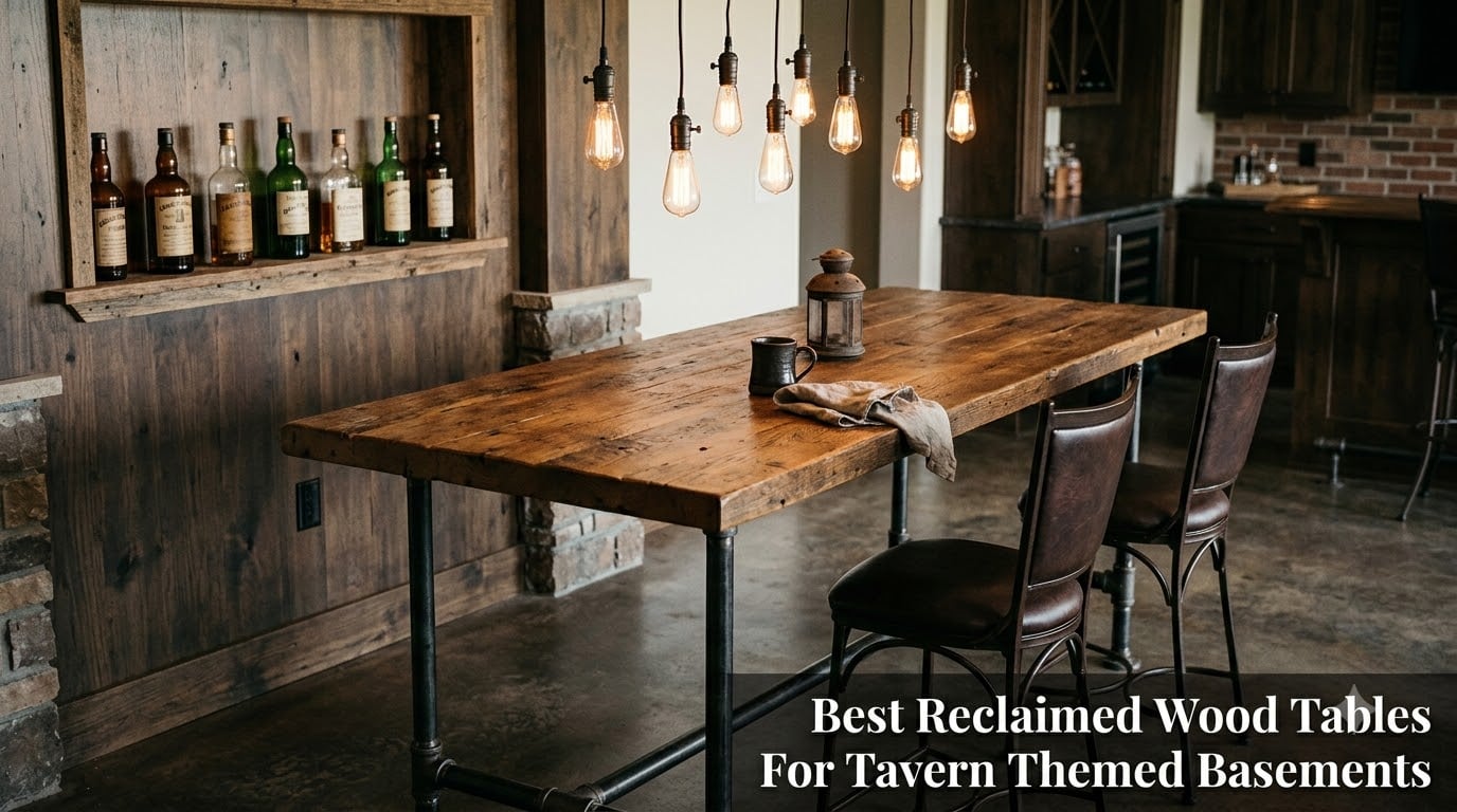 Best Reclaimed Wood Tables For Tavern Themed Basements