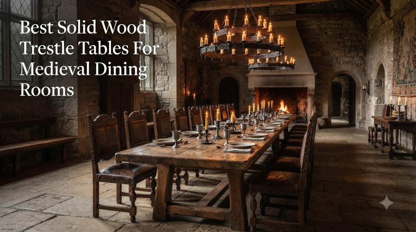 Best Solid Wood Trestle Tables For Medieval Dining Rooms