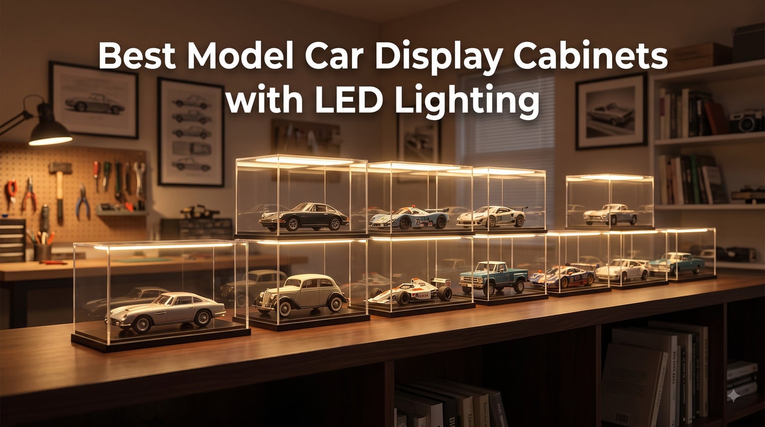 Best Model Car Display Cabinets with LED Lighting