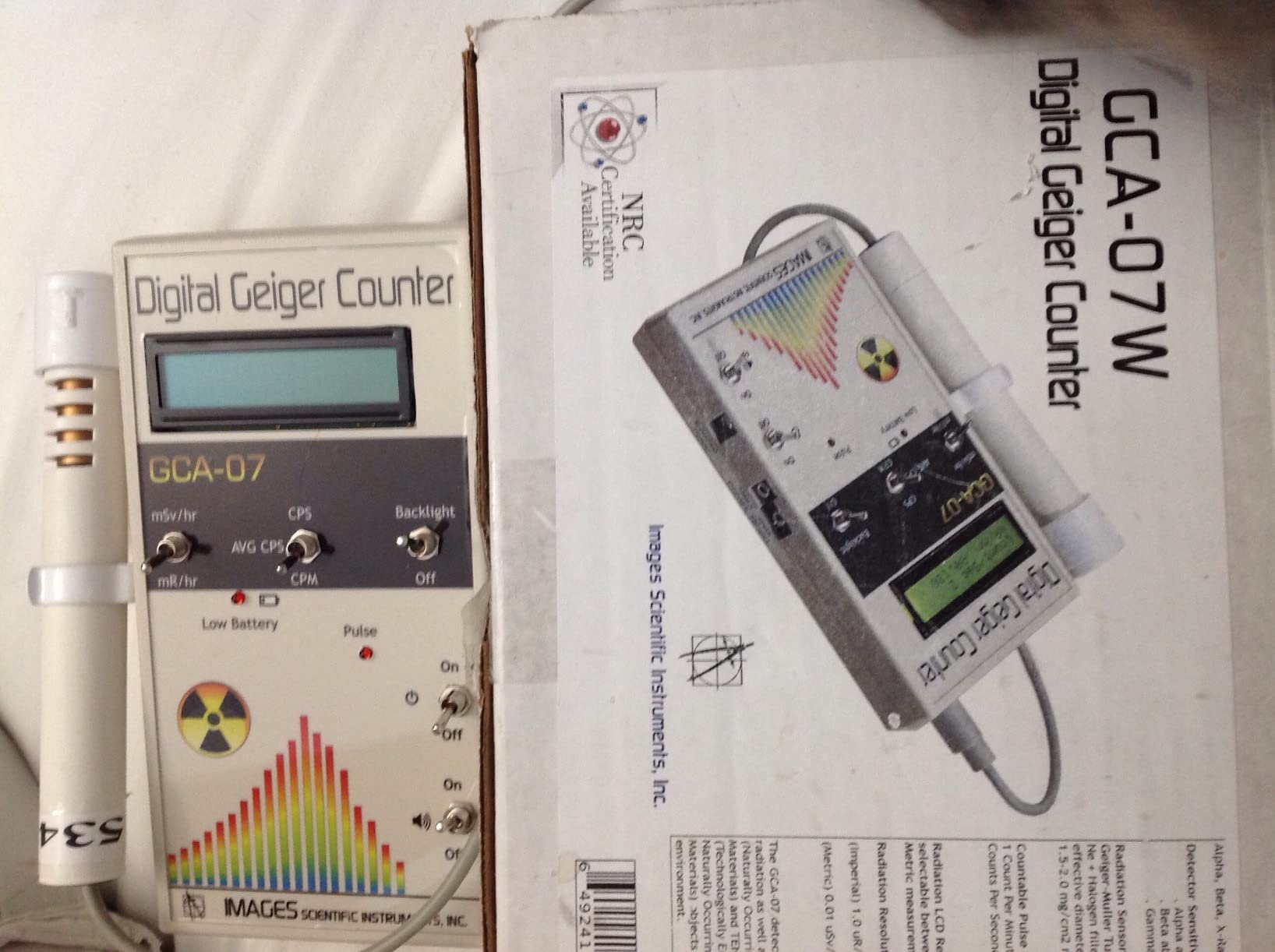 Geiger Counter - Digital - Professional - Model # GCA-07W External Wand Probe - ANSI N323A Certification Ready- 0.001 mR/hr Resolution - 1000 mR/hr Range customer photo 1